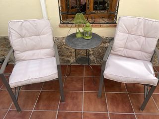 Sillas de terraza/jardín beige y gris