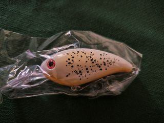 Señuelo pesca Crankbait blanco puntos negros
