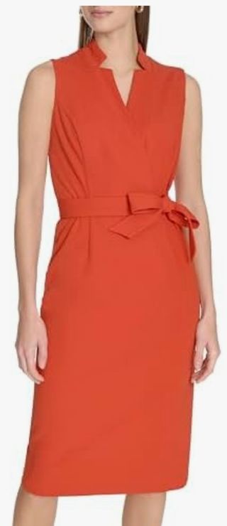 Vestido Calvin Klein Rojo Sin Mangas