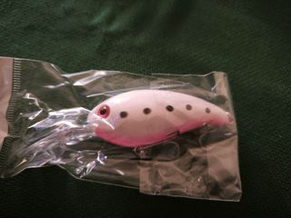 Señuelo pesca Crankbait blanco y rosa