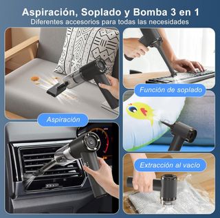 Aspirador Coche 12000Pa Potente USB