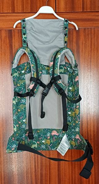 Mochila Tula Portabebés verde dinosaurios