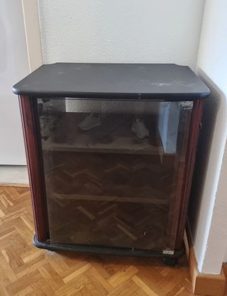 Mueble TV madera y cristal