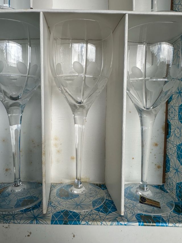 Servizio 5 Bicchieri Cristallo Bohemia