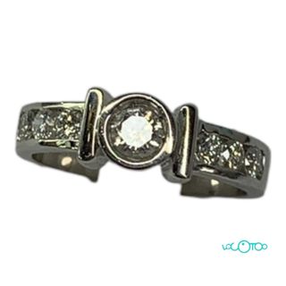 Anillo de diamantes oro blanco 