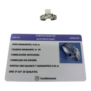 Anillo de diamantes oro blanco 