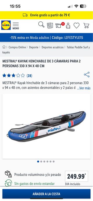Piragua Hinchable Mistral Lidl