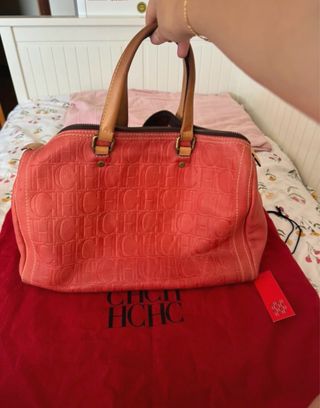 Bolso Carolina Herrera Rojo Cuero