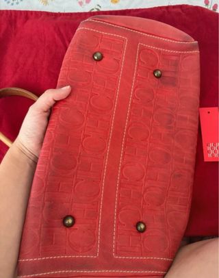 Bolso Carolina Herrera Rojo Cuero