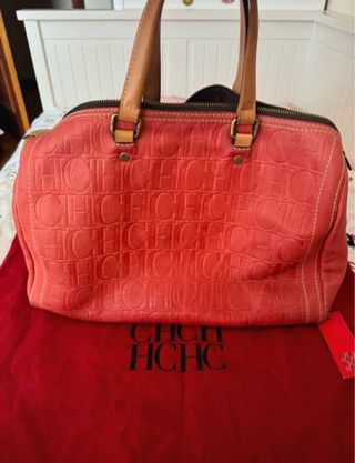 Bolso Carolina Herrera Rojo Cuero