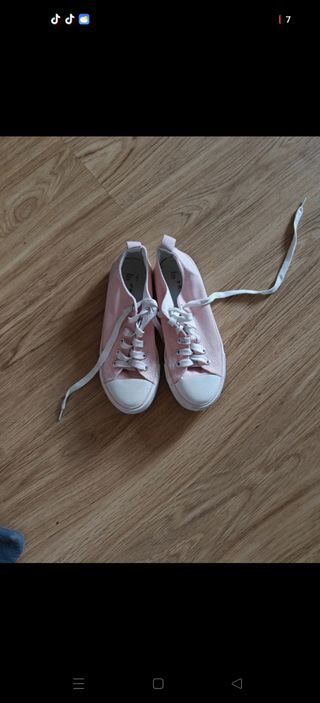 Zapatillas lona rosas