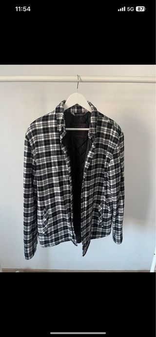 Chaqueta Zara cuadros blanco y negro