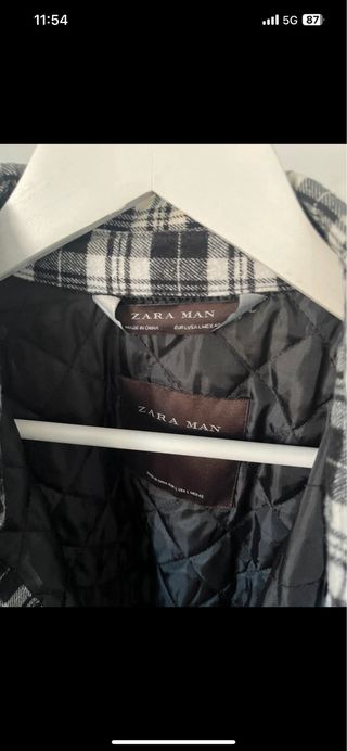 Chaqueta Zara cuadros blanco y negro
