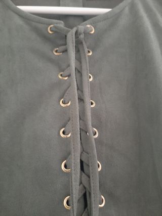 Vestido antelina verde militar talla S