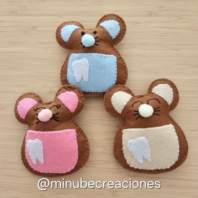 Ratoncito guardadientes fieltro