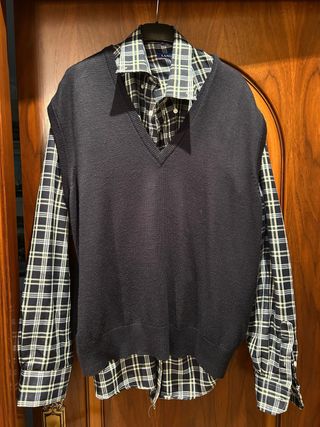 Jersey sin mangas LANGZI con camisa cuadros