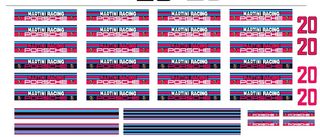Pegatinas Porsche Martini Racing. Varias Escalas