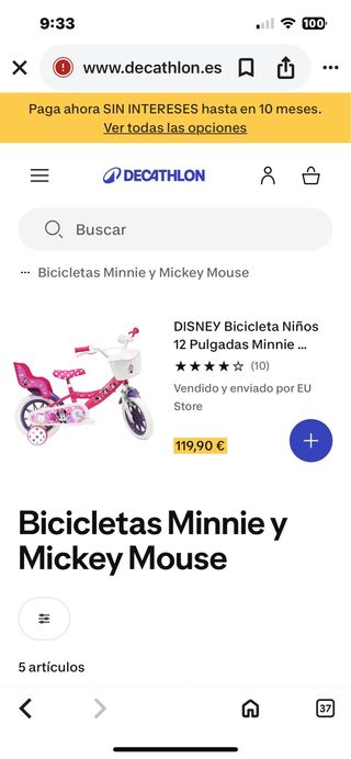 Bici infantil Minnie Mouse