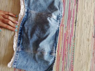 Top vaquero con puntilla