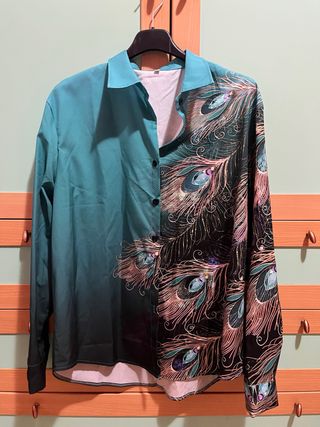 Camicetta donna fantasia pavone