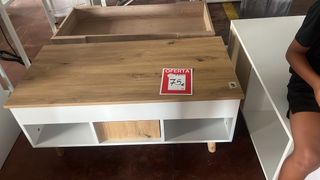 Mesa Centro Elevable HOGAR24 ES Blanca y Madera