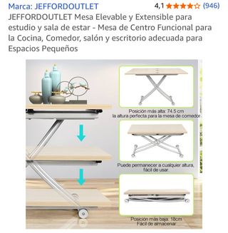 Mesa Elevable y Extensible JEFFORDOUTLET