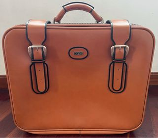 Maleta de cuero vintage (años 80) NUEVA