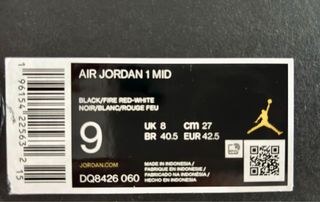 Nike Air Jordan 1 Mid Rojo-Negro