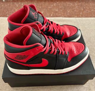 Nike Air Jordan 1 Mid Rojo-Negro