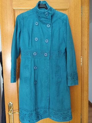 Abrigo cruzado tejido vaquero entretiempo