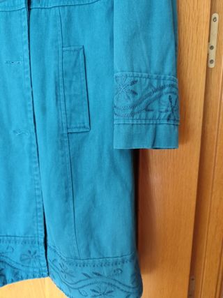 Abrigo cruzado tejido vaquero entretiempo