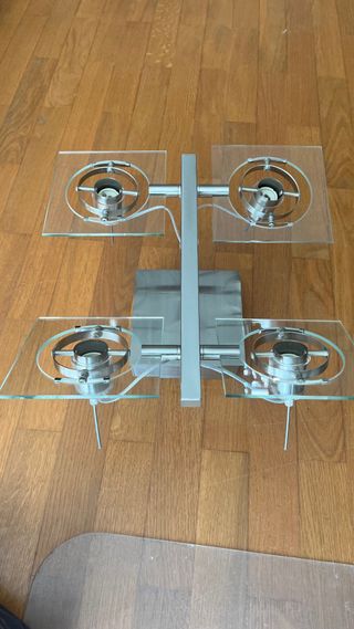 Lámpara IKEA Fuga Plata y Transparente
