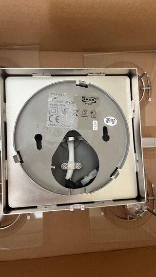 Lámpara IKEA Fuga Plata y Transparente