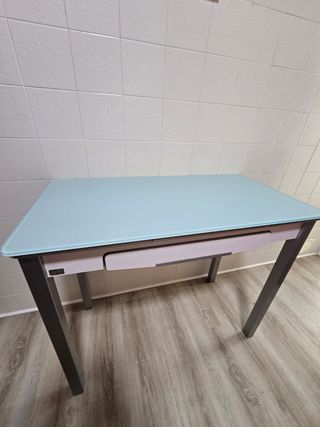 Mesa de cocina extensible cristal y metal
