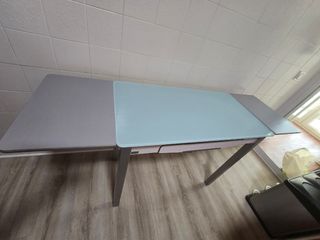 Mesa de cocina extensible cristal y metal