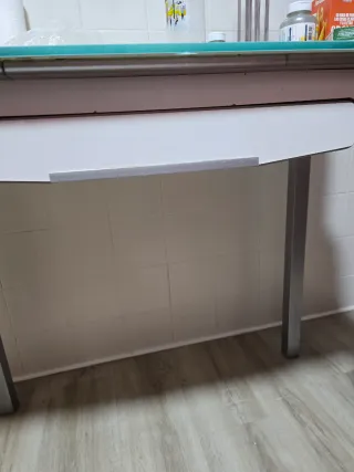 Mesa de cocina extensible cristal y metal