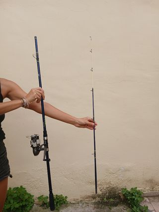 Caña de pescar con carrete