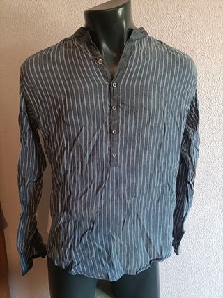 Camisa Zara Rayas Azul Talla XL