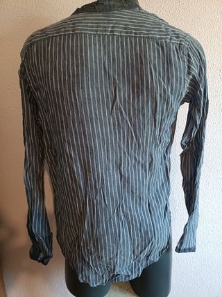 Camisa Zara Rayas Azul Talla XL