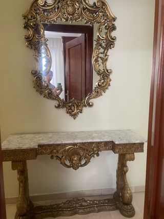 Espejo madera y pintura oro