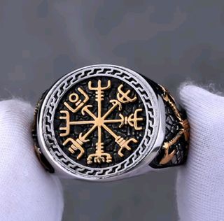 Anillo Brújula Vikinga Acero Inoxidable 316L