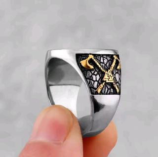 Anillo Brújula Vikinga Acero Inoxidable 316L