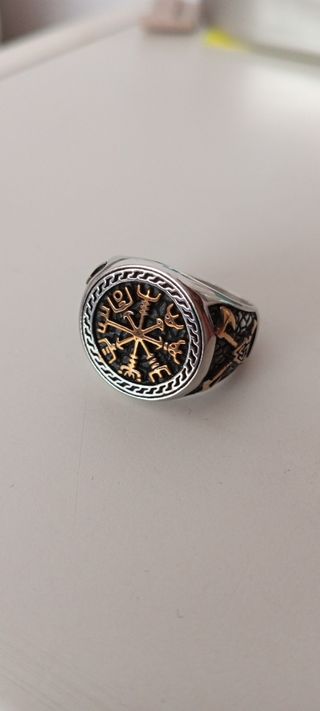 Anillo Brújula Vikinga Acero Inoxidable 316L