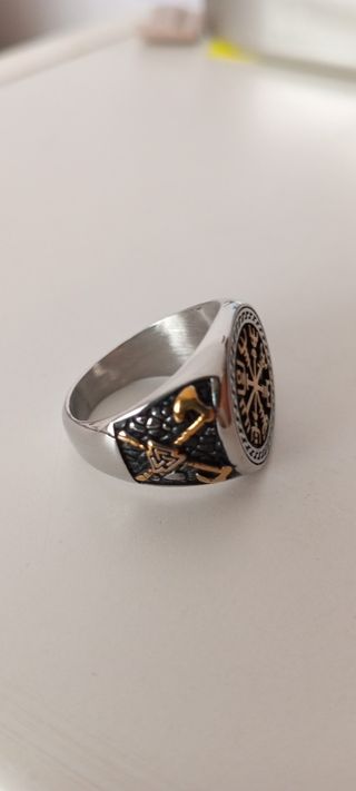 Anillo Brújula Vikinga Acero Inoxidable 316L