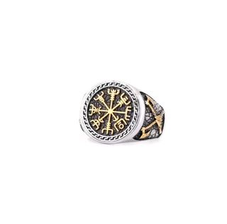 Anillo Brújula Vikinga Acero Inoxidable 316L