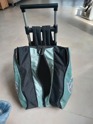 Maletín portapatines con ruedas y dibujo unicornio