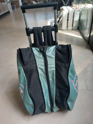 Maletín portapatines con ruedas y dibujo unicornio