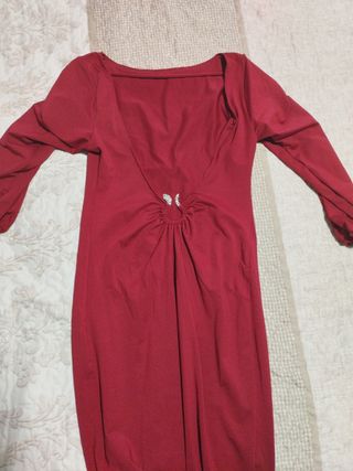 Vestido rojo manga acampanada