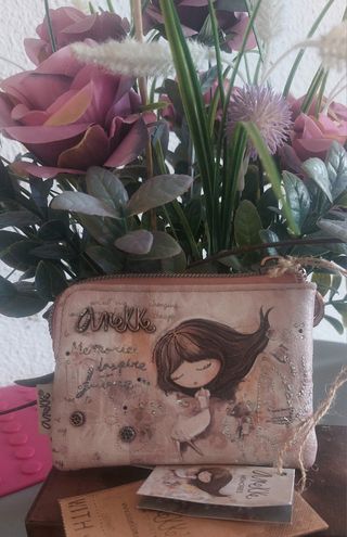 Monedero Anekke Beige y Rosa