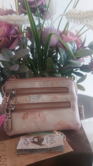 Monedero Anekke Beige y Rosa